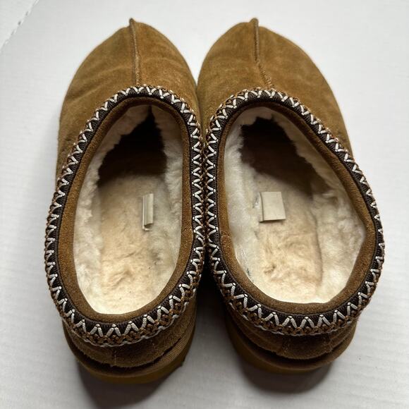 Sz 10 UGG Tasman Slippers Chestnut Brown Suede Shearling Classic Slip-On Cozy - Picture 5 of 10